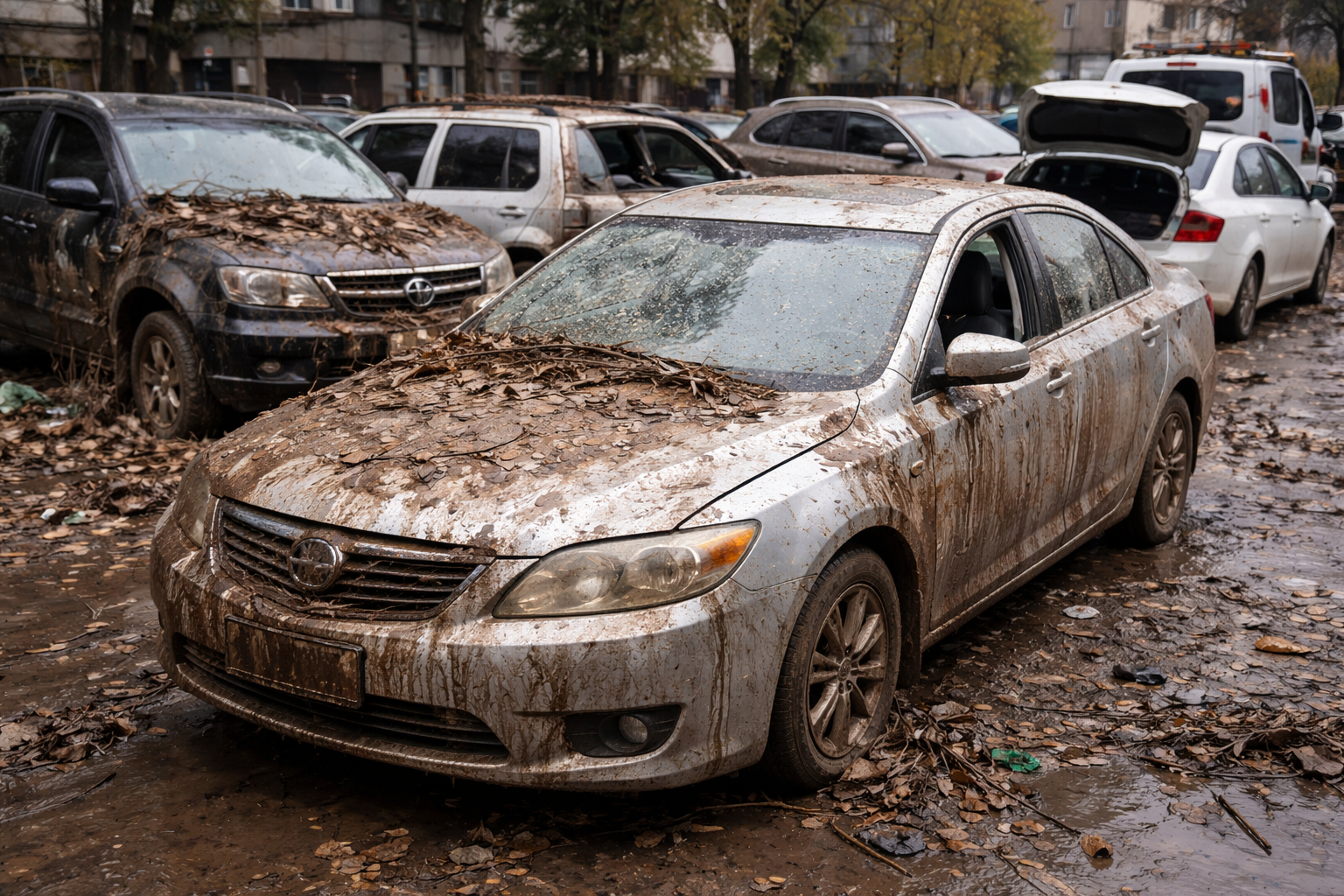 Veículo após enchente