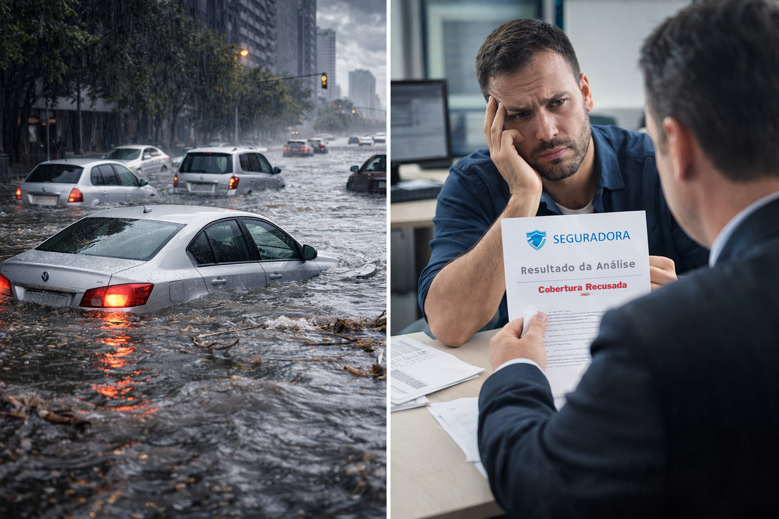 Imagem do veículo na enchente