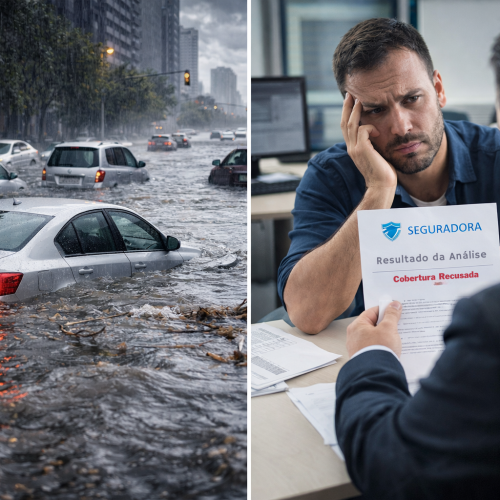 Imagem do veículo na enchente